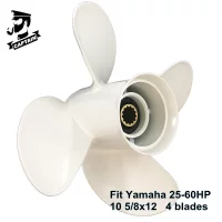 Captain Outboard Propeller 10 5/8x12 Fit Yamaha Engines 25HP 30HP 40HP 48HP F50 50HP 55HP 60HP 13 Tooth Spline 4 Blades Aluminum