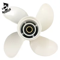 Captain Outboard Propeller 10 5/8x12 Fit Yamaha Engines 25HP 30HP 40HP 48HP F50 50HP 55HP 60HP 13 Tooth Spline 4 Blades Aluminum