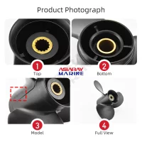 Outboard Propeller For Tohatsu Mercury 9.9hp 15hp 20hp 9.25*10 Boat Aluminum Alloy Screw 3 Blade 14 Spline Marine Engine Part