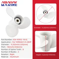 Outboard Propeller For Yamaha 9.9hp 15hp 9 1/4 *10 Boat Aluminum Alloy Screw 3 Blade 8 Spline Marine Engine Part 63V-45952-10-EL