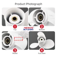 Outboard Propeller For Yamaha 9.9hp 15hp 9 1/4 *10 Boat Aluminum Alloy Screw 3 Blade 8 Spline Marine Engine Part 63V-45952-10-EL