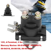 Multi-functional Marine Starter Solenoid Tilt Trim Relay Replaces 89-96158T 89-846070 for Mercury Marine 12V 4-Terminal 2 Lbs