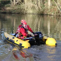 Inflatable Catamaran 3.3m (10'8) Fishing Boat With Motor Engine For Pulling Casualties From The Water In Rescue Situations