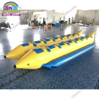 14 Seats Inflatable Flying Fish Water Boat Towable Inflatable See Banana Boat With Double Tubes