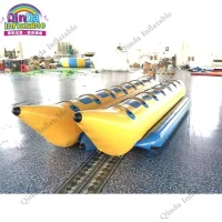 14 Seats Inflatable Flying Fish Water Boat Towable Inflatable See Banana Boat With Double Tubes