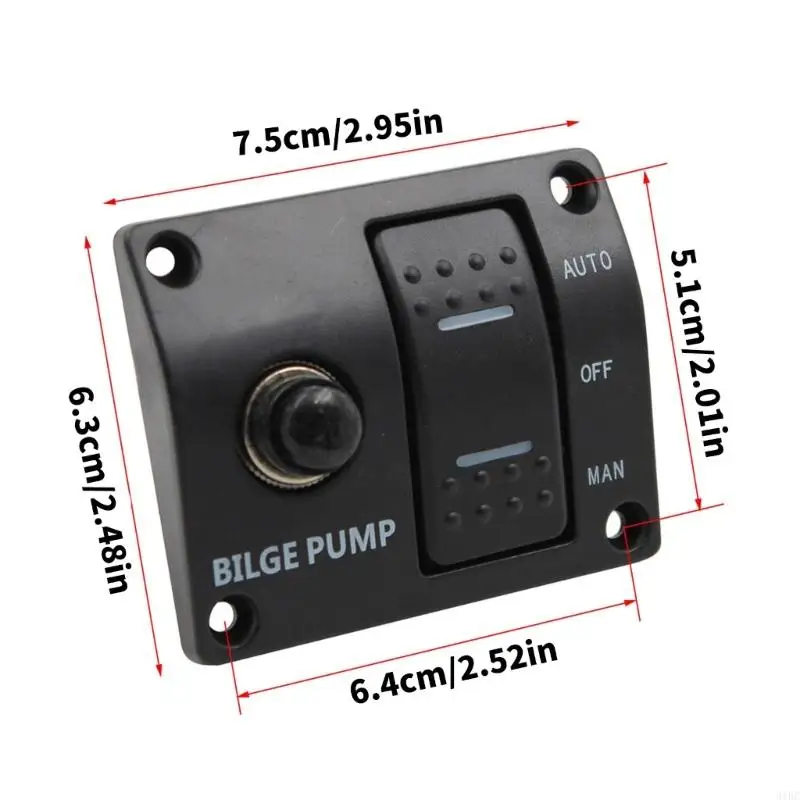 S4904ba67a6a3475699b2f689d60ef3d3F-1.webp Boat Bilge Pump 3 Way Switch Panel Waterproof Switch Panel Yacht Bilge Controller with LED Indicates Marine Hardware
