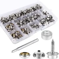 150PCS Canvas Snap Kit Tool Metal Screws Snaps Marine Grade 3/8" Socket Stainless Steel Boat Canvas Snaps with Setting Tool