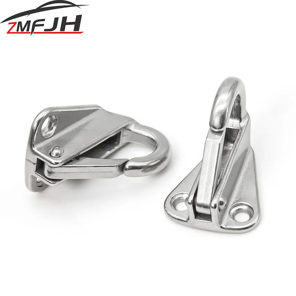 Sad3872c630474394bb0c14bea63cffc1O-2.webp 2PCS Stainless Steel Spring Locked Fender Hook Marine Boat Spring Snap Attach Rope Fending Hook Boat Hardware Accessories