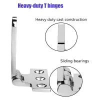 Marine Grade T Hinges, Boat Hinges, No Noise, Heavy Duty 316 Stainless Steel With Screws (2 PCS)-AC17