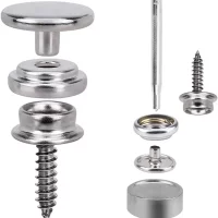 150PCS Canvas Snap Kit Tool Metal Screws Snaps Marine Grade 3/8" Socket Stainless Steel Boat Canvas Snaps with Setting Tool