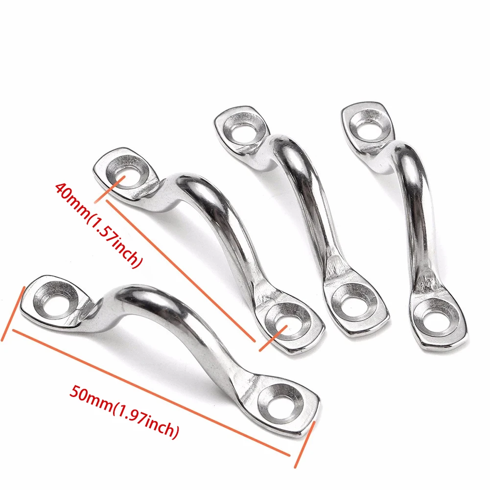 S7375cda8ea7d42dd9ecbb187b9f972b94-1.webp 4pcs Handle 5mm Stainless Steel Wire Eye Strap Boat Marine Tie Down Fender Hook Canopy Engines Accessories 316 Stainless Steel