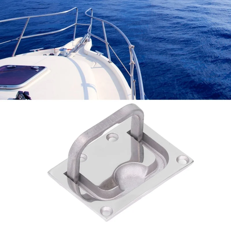 Sd0b76540ff3148c8be5384b7db35f224q-1.webp Boat Ring Hatch Pull Flush Lift Deck Cover Handle Marine 316 Stainless Steel Mirror Square76x56mm