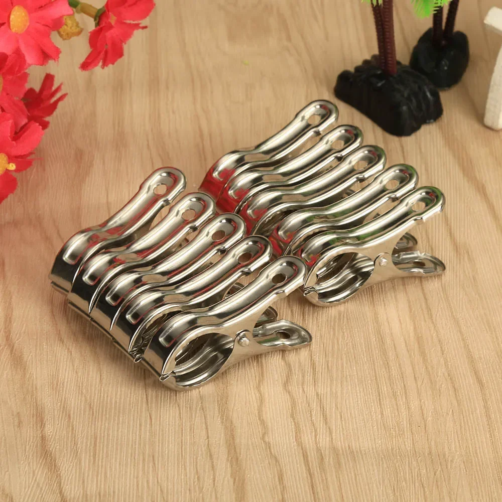 S4be39c5c37bd4aa2bd1d165335a6d03eq-1.webp 10PCS Stainless Steel Beach Towel Clips Keep Your Towel Secure Windproof Utility Clothespins for Outfit