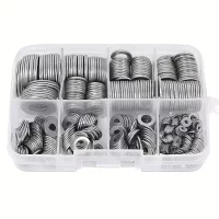 Stainless Steel Flat Washer Assortment Kit (M2, M2.5, M3, M4, M5, M6, M8, M10) - Suitable for Home Decorations& Factory Repairs