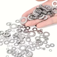 Stainless Steel Flat Washer Assortment Kit (M2, M2.5, M3, M4, M5, M6, M8, M10) - Suitable for Home Decorations& Factory Repairs