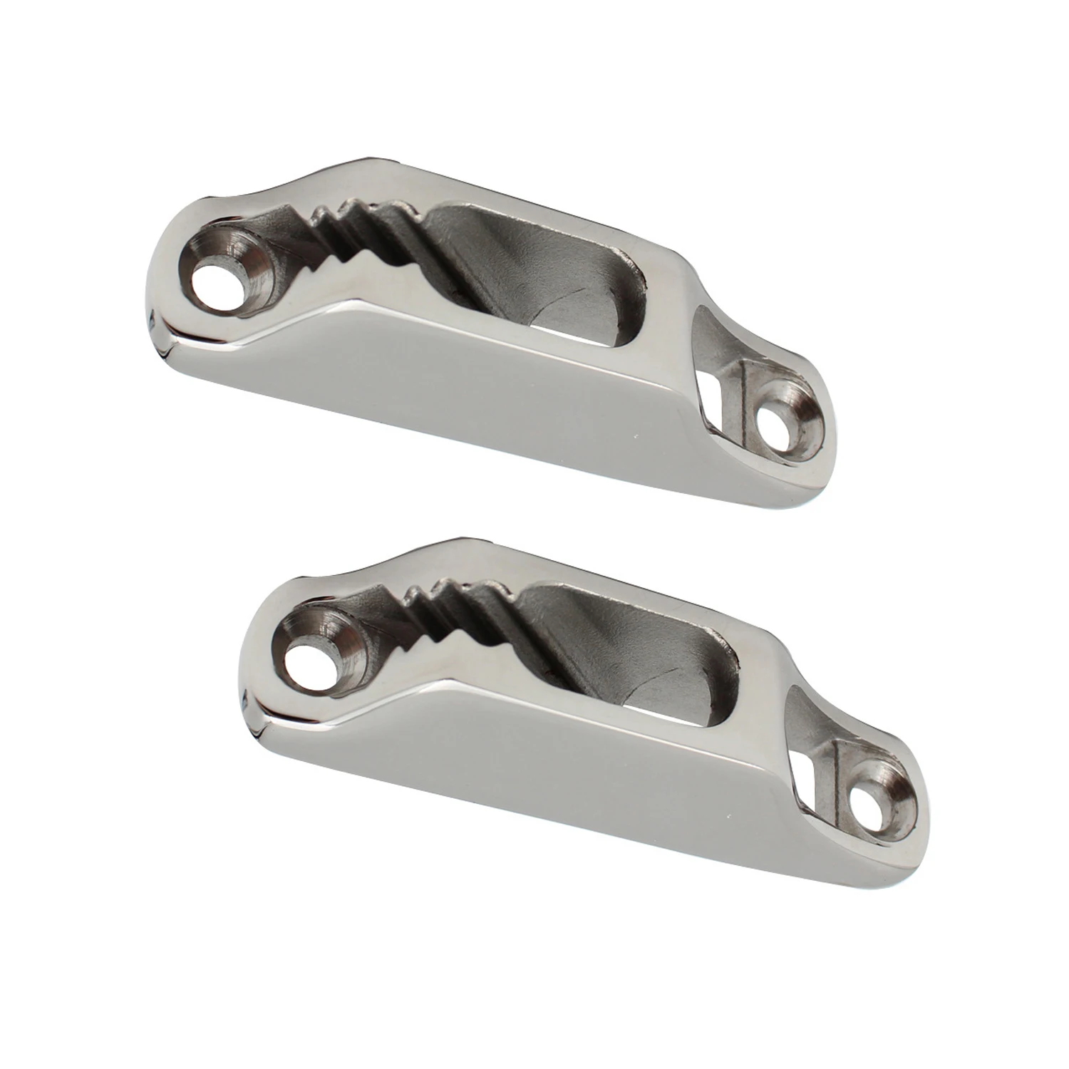 S673bb1419fcf4e8cbdcf5cb8365a8939h-1.webp 2 Pcs Marine Grade 316 Stainless Steel 18mm*82mm Boat Yacht Rope Clam Cleat Replace For Rope 6mm
