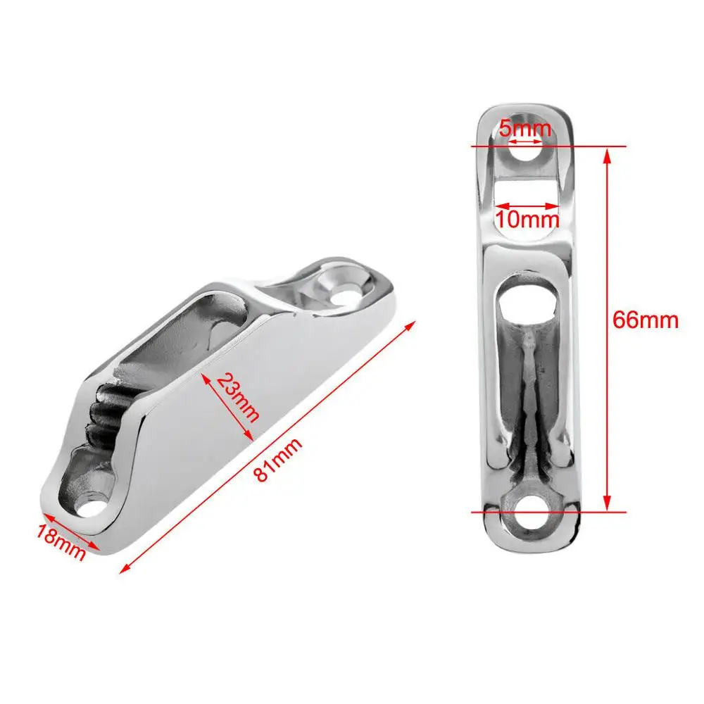 H53e6da1d0c2949918824b99e121a4e4bV-1.webp 2 Pcs Marine Grade 316 Stainless Steel 18mm*82mm Boat Yacht Rope Clam Cleat Replace For Rope 6mm