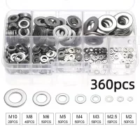 360/580pcs 304 Stainless Steel Flat Washers Set, Perfect For Home Decor, Factory Repair, Kitchens, Shops & More 360/580pcs 304 Stainless Steel Flat Washers Set, Perfect For Home Decor, Factory Repair, Kitchens, Shops & More