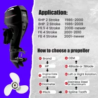 Outboard Propeller For Yamaha 6HP 7HP 8HP 8 1/2x8 1/2 Boat Motor 7 Spline Aluminum Alloy Screw Ship Marine Engine 3 Blade