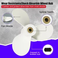 For Yamaha 4HP 5HP  Outboard Propeller 7 1/2x7 Boat Motor 9 Spline Aluminum Alloy Screw Ship Marine Engine 3 Blade 4A/5C/F4A