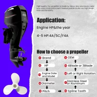 For Yamaha 4HP 5HP  Outboard Propeller 7 1/2x7 Boat Motor 9 Spline Aluminum Alloy Screw Ship Marine Engine 3 Blade 4A/5C/F4A