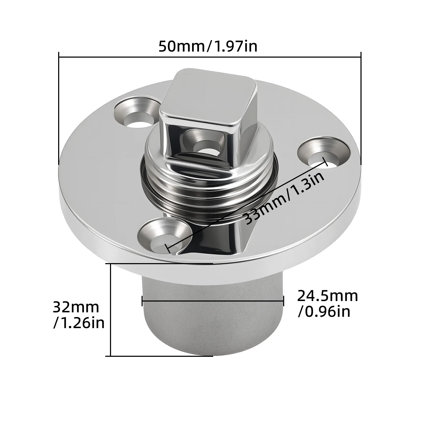 Sb38317f88944456ebf65041675d7b2456-4.webp 1pc Boat Drain Plug for Marine Boat Hardware Drain Plug Boat Yacht 316 Stainless Steel Rust-Resistant Drain Plug 1inch